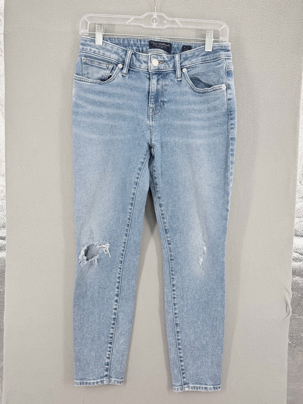 Lucky Brand Light Blue Distressed Ankle Jeans Light Blue Heavy nice Fabric 6